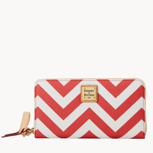 Red Dooney & Bourke Chevron Large Zip Around Wallet
